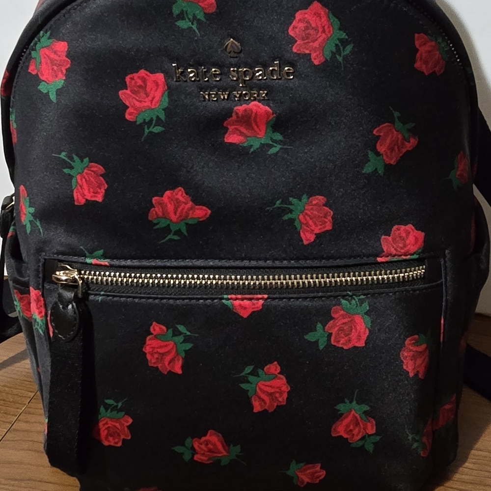Kate Spade Floral Black and Red Backpack - Picture 7 of 10